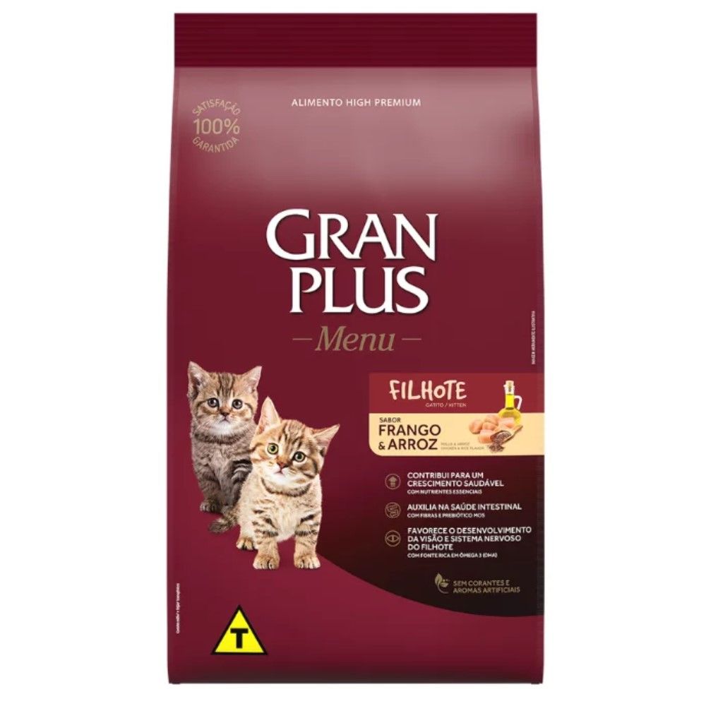 Ração GranPlus para Gatos Filhotes Sabor Frango e Arroz 3,0 Kg
