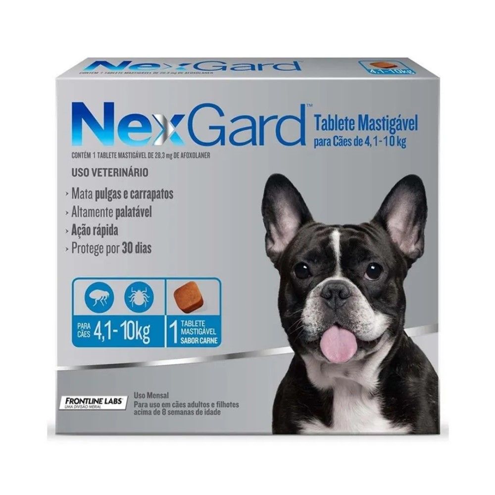 Antipulgas Nexgard Cães de 4,1 à 10Kg - 1 Tablete