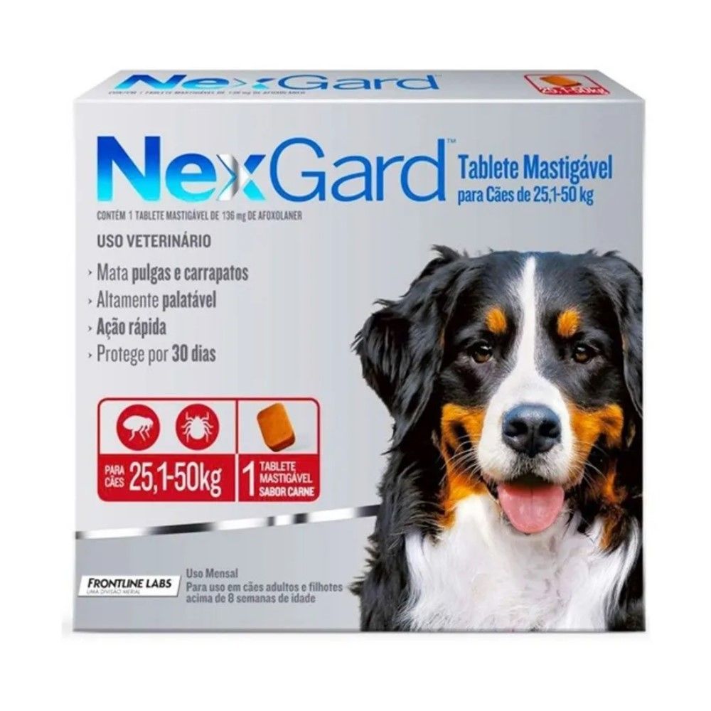 Antipulgas Nexgard Cães de 25,1  à 50Kg - 1 Tablete