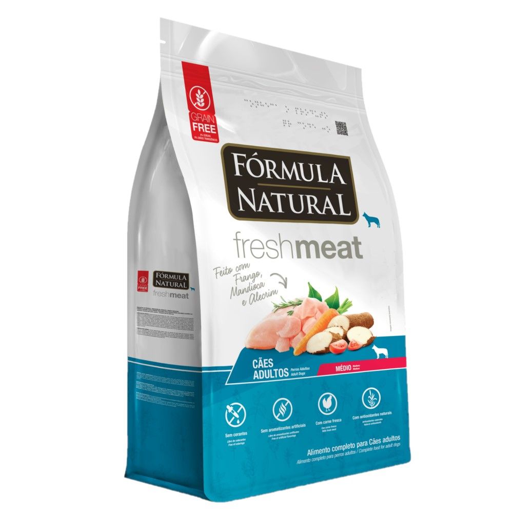 Ração Fórmula Natural Fresh Meat Cães Adultos Raças Médias 12 Kg