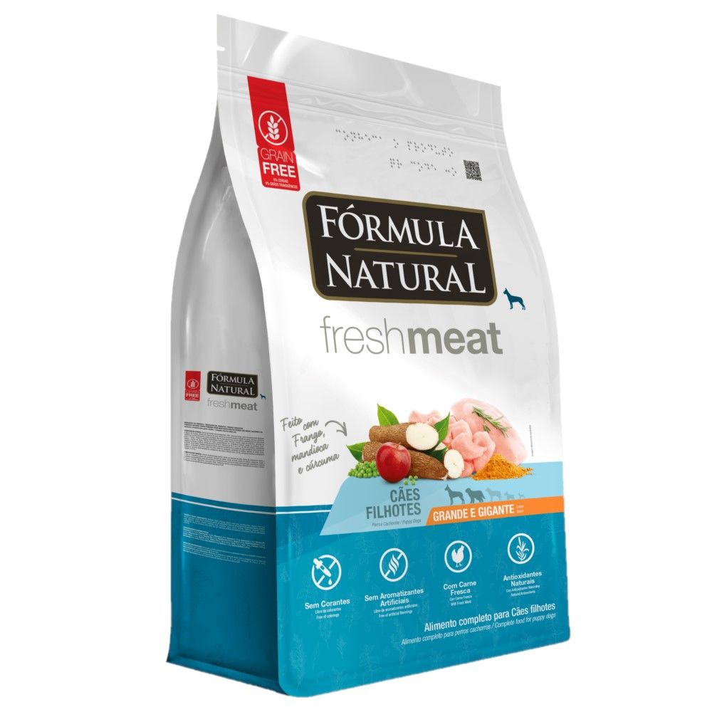 Ração Fórmula Natural Fresh Meat Cães Filhotes Raças Grandes e Gigantes  12 Kg