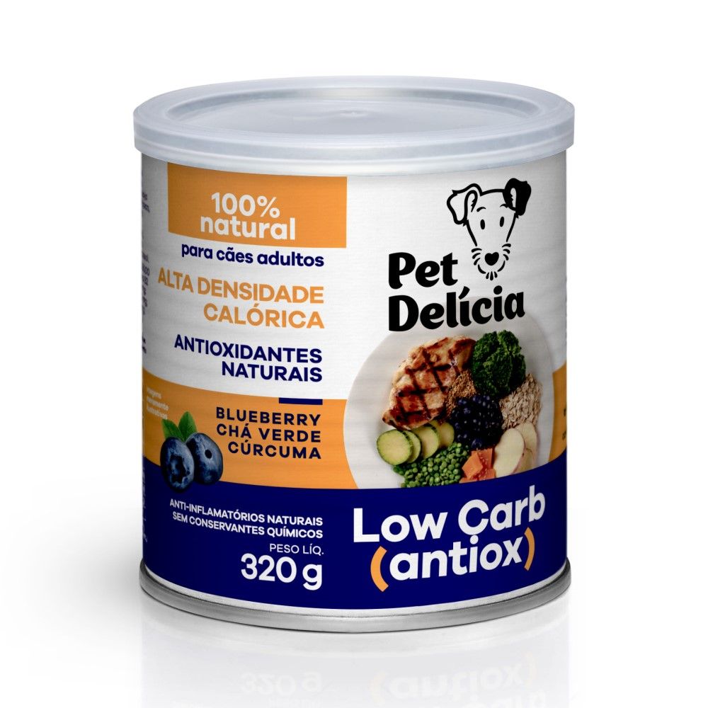 Ração Úmida Pet Delícia Low Carb Antiox para Cães Adultos 320g