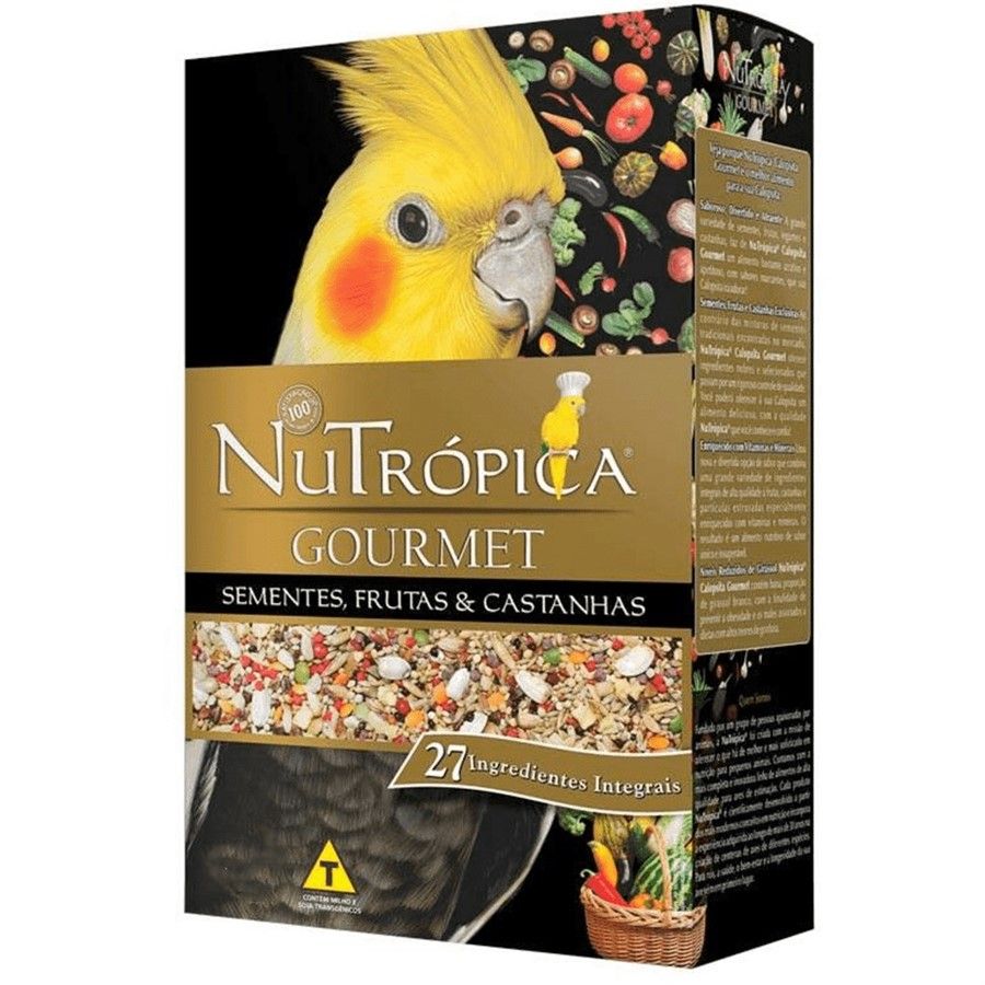 Alimento Completo Nutrópica Gourmet Calopsitas Sementes, Frutas e Castanhas 900g