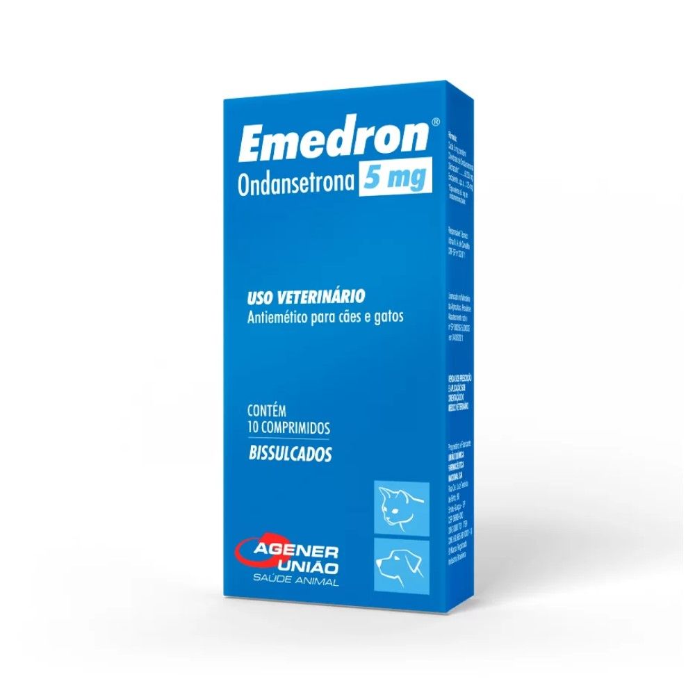 Antiemético Emedron 5mg Cães e Gatos 10 Comprimidos