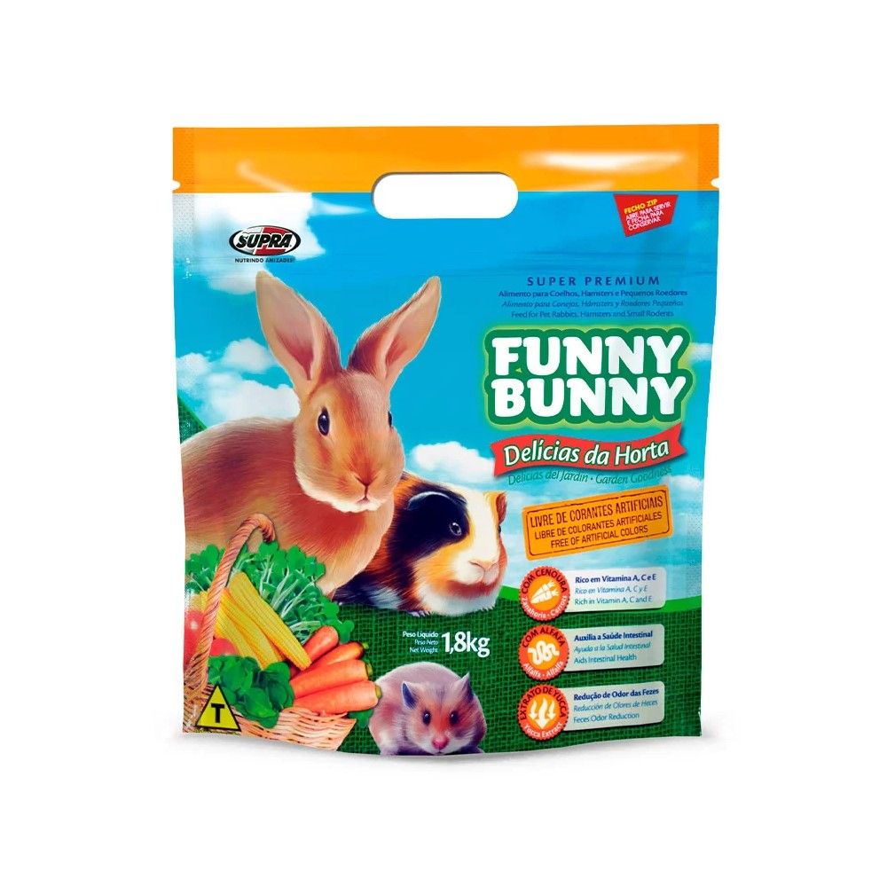 Ração Supra Funny Bunny Delícias da Horta para Roedores 1,8Kg