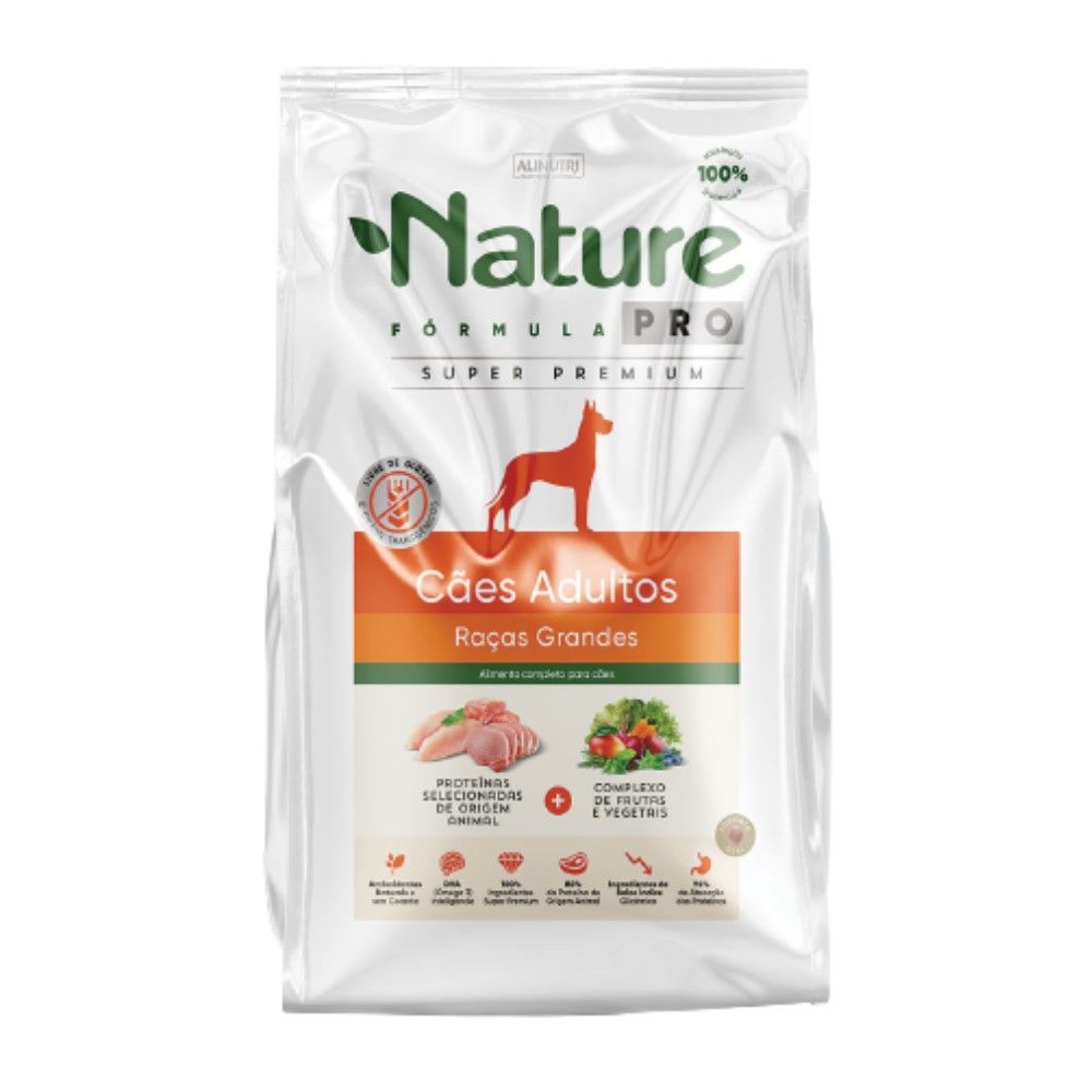 Ração Alinutri Nature Fórmula PRO Cães Adultos Raças Grandes 15Kg
