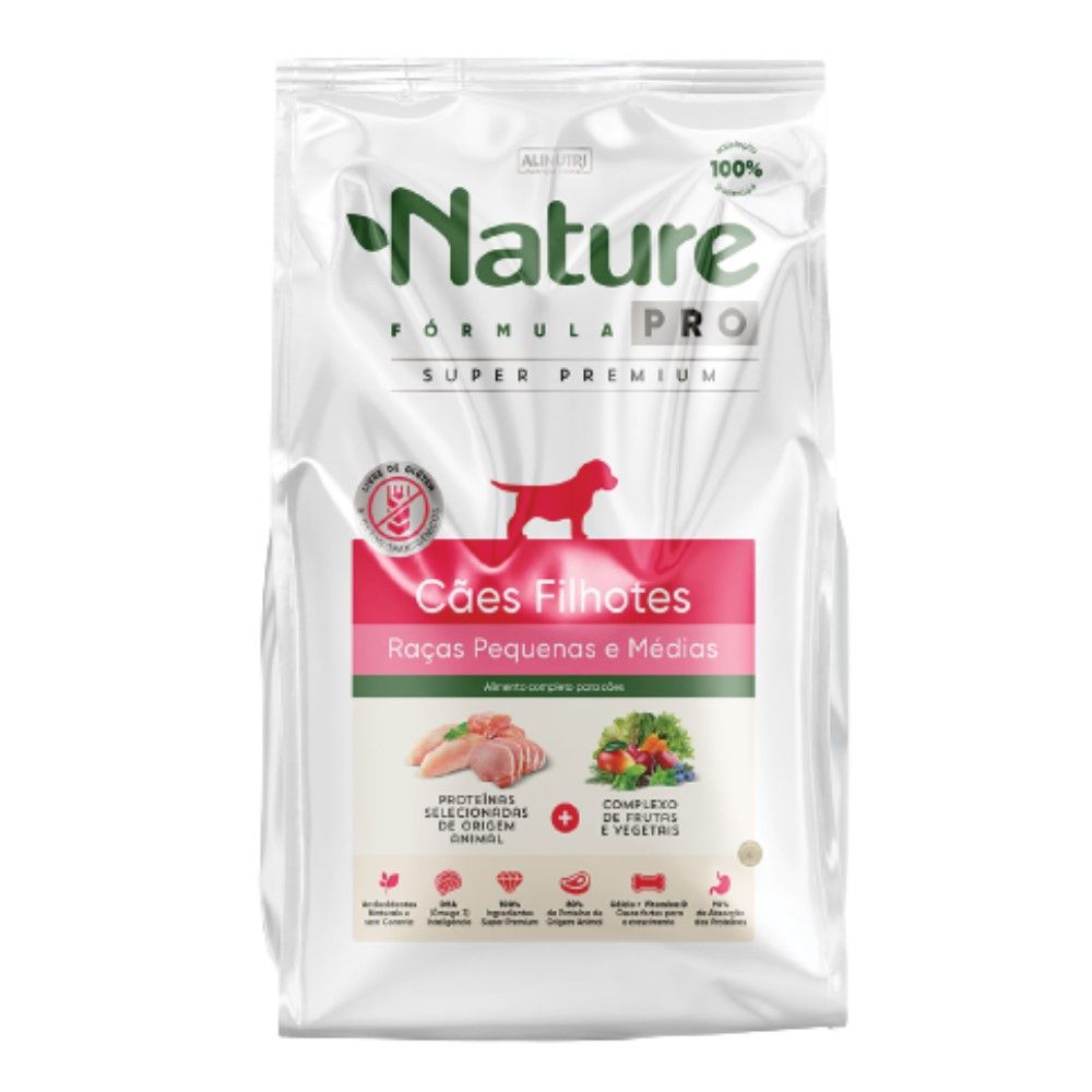 Ração Alinutri Nature Fórmula PRO Cães Filhotes Raças Pequenas e Médias 15Kg