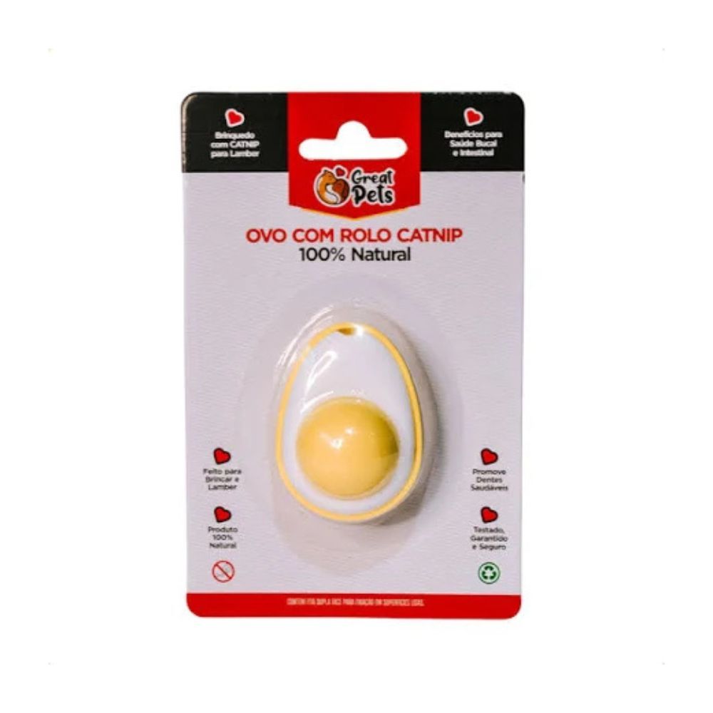 Brinquedo Ovo com Rolo Catnip Great Pets para Gatos