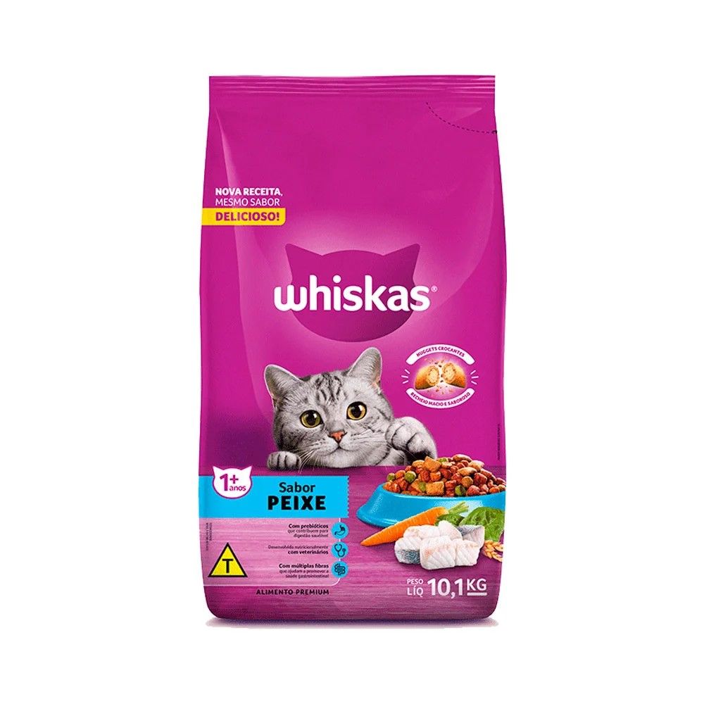 Ração Whiskas para Gatos Adultos Sabor Peixe 10,1kg