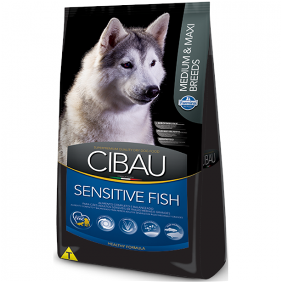 Ração Cibau Sensitive Fish Cães Adultos Raças Médias e Grandes 12Kg
