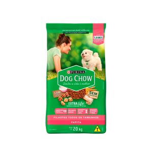 Ração Dog Chow Papita para Cães Filhotes Sabor Carne, Frango e Arroz 20Kg