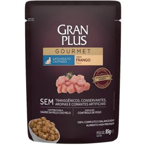 Ração Úmida Gran Plus Gatos Castrados Frango 85g